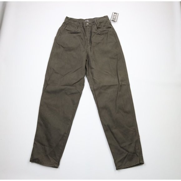 NOS Vintage 90s Streetwear Mens 32x34 Baggy Fit Tapered Leg Denim Jeans Green